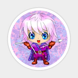 cute dnd elf archer in shades of pink and purple Magnet